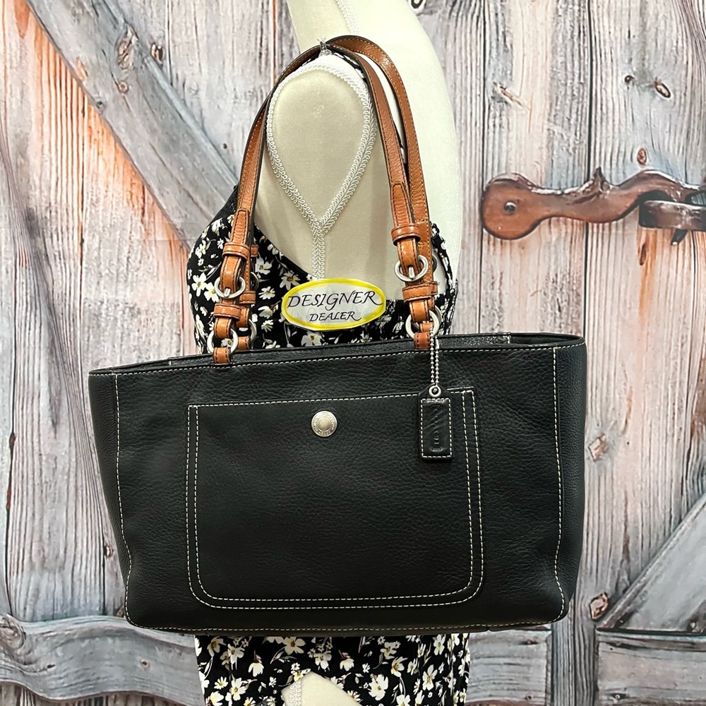 COACH Chelsea Black Leather Tote 10892 VGC